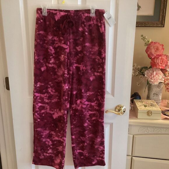NWT Jenni Brand Pinks and Wines Straight Leg  Fleece Long PJ Pants Multi Size - Picture 2 of 13